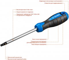 Слесарная отвертка ЗУБР Cr-Mo TX40 x 125 мм Проф 25234-40