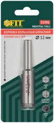 Коронка алмазная кольцевая для керамогранита / мрамора 12 мм FIT 35496