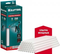 Ультрамощные прозрачные клеевые стержни KRAFTOOL Ultra Power 40 шт, 11x250 мм 06848-40