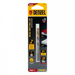 Сверло спиральное по металлу 5 x 86 мм, Р6М5, Golden Tip Denzel
