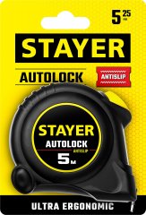 Рулетка STAYER AutoLock 5м / 25мм с автостопом 2-34126-05-25_z02