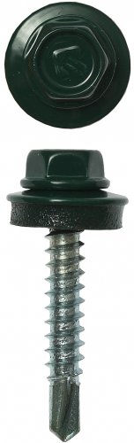 Саморезы для крепления кровельных материалов к деревянной обрешетке ЗУБР цвет RAL 6005 (зеленый насыщ.), оцинк., 4,8x29 мм,400 шт 4-300315-48-029-6005