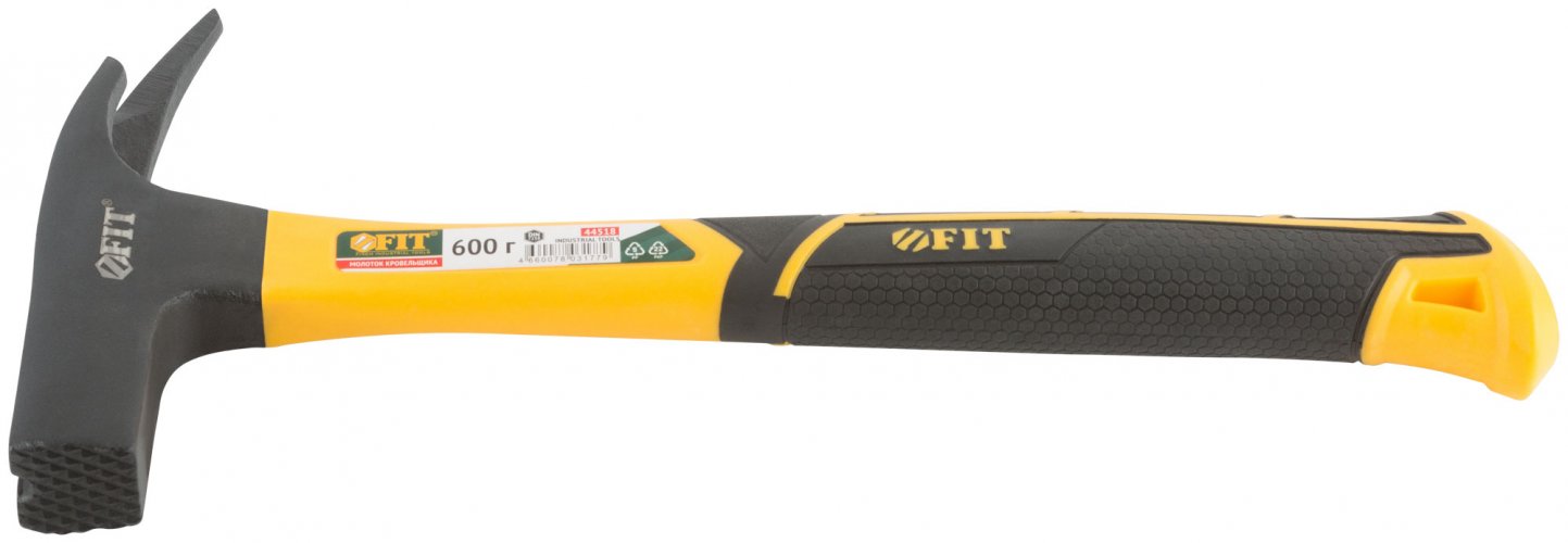 Молоток кровельщика, фиберглассовая усиленная ручка, 600 гр. FIT 44518
