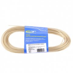 Трос металлополимерный зеленый ПР-2.5, толщина 2.5 мм, моток 20 метров Россия Сибртех 47646