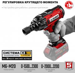 Ударный гайковерт ЗУБР 18 В, без АКБ, в коробке ГУЛ-410