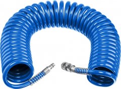 Воздушный спиральный шланг ЗУБР с фитингами рапид, 15 м, 6x8 мм, 15 бар 6473-15