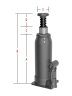 Домкрат бутылочный 2т 170-370мм 2-х штоковый GTE
