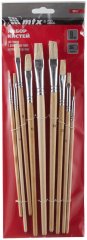 Набор кистей для тонких и деликатных работ, плоские, 9 шт. MTX