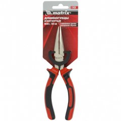 Длинногубцы изогнутые Nickel, 160 мм, никелированные, двухкомпонентные рукоятки Matrix 17420