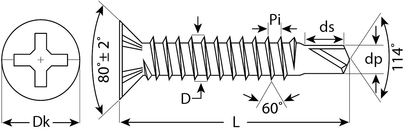 Саморезы со сверлом для оконного профиля 750 шт. (3,9х19 мм; PH2; ТФ1) ЗУБР 4-300231-39-019