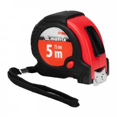 Рулетка Status Magnet fixation,5 м х 25 мм,обрезиненный корпус,зацеп с магнитом Matrix 31029