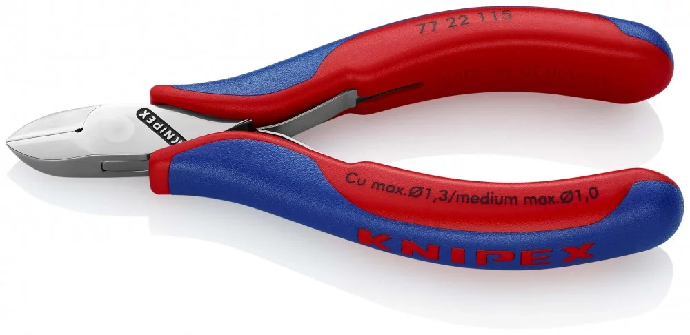 Кусачки боковые для электроники 115 мм, KNIPEX, ( KN-7722115SB )