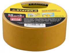 Лента клеящая двухсторонняя "PROFI" (50 мм; 5 м) STAYER 1221-50-05