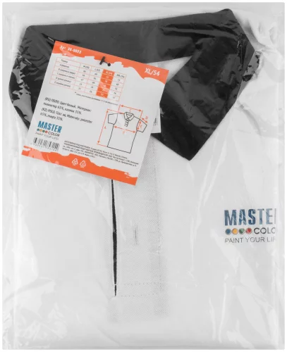 Поло цвет белый, размер XL MASTER COLOR 30-8023