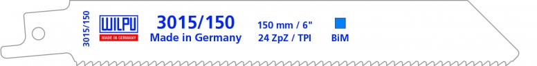 Полотно по металлу 3015/150 Bi-metall (5 шт; 150х19х0.9 мм; 130 мм; 24 TPI) WILPU 1421500005