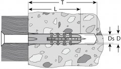 Дюбель распорный "ЕЖИК" полипропиленовый 250 шт. (12х70 мм; ТФ0) ЗУБР 4-301060-12-070