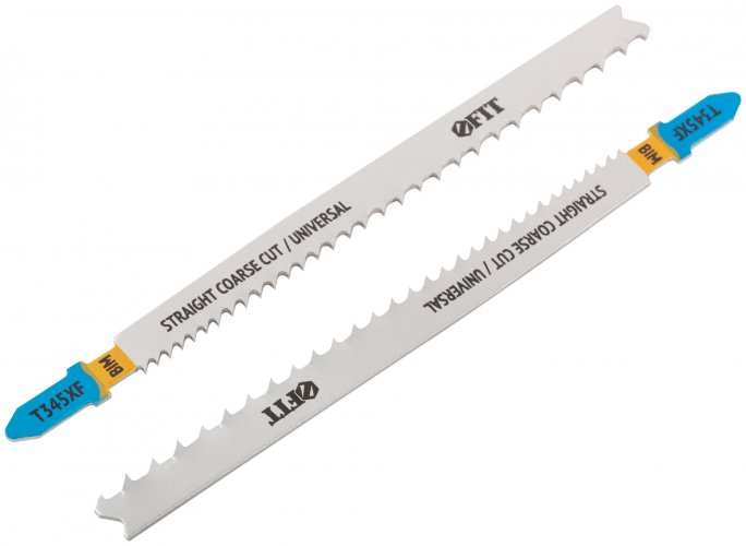 Полотна по дереву, металлу, пластмассе, Bimetal, фрезерованные зубья, 132/106 мм, перемен. шаг (T345XF), 2 шт. FIT 40905