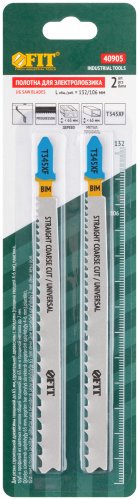 Полотна по дереву, металлу, пластмассе, Bimetal, фрезерованные зубья, 132/106 мм, перемен. шаг (T345XF), 2 шт. FIT 40905