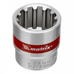 Набор универсальных торцевых головок, 3/8, SpLine, CrV, 10 шт, 8-19 мм Matrix 13593