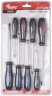 Отвертки "Стандарт", CrV сталь, магнитный наконечник, прорезиненные ручки, блистер, набор 8 шт. КУРС 56020