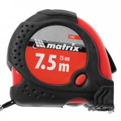 Рулетка Status Magnet fixation,7,5 м х 25 мм,обрезиненный корпус,зацеп с магнитом Matrix 31031