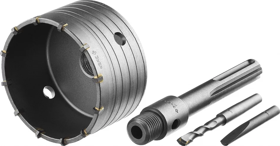 Коронка с державкой по бетону Профессионал 100 мм, SDS-Max ЗУБР 2918-100