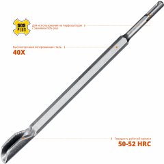 Зубило-штробер полукруглое Gorilla Force (22х250 мм; SDS-Plus) STAYER 29357-22-250_z02
