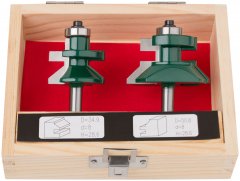 Фрезы по дереву для вагонки, набор 2 шт., деревянный бокс, DxH=50,8/34,9х28,6 мм FIT 36569