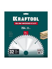 KRAFTOOL Slim wood cut 254 х 30 x 2.0 мм, 32Т, диск пильный по дереву, (36955-254-30-32)