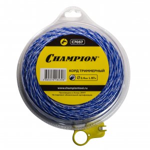 Леска для триммера Sky-cutter 2.4мм* 87м (витой квадрат) Champion C7057