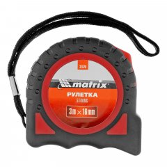 Рулетка Strong,3 м х 16 мм,обрезиненный корпус Matrix 31078