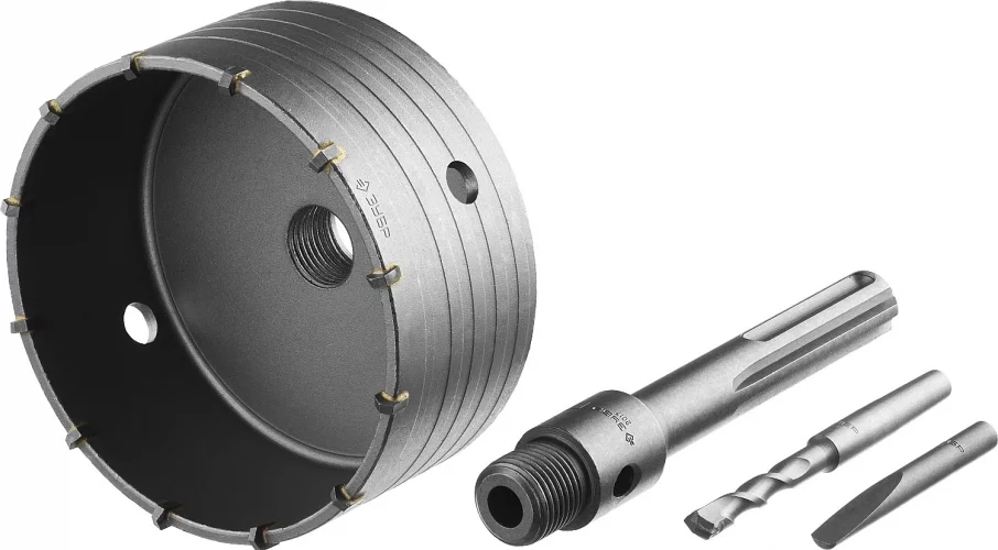 Коронка с державкой по бетону Профессионал 125 мм, SDS-Max ЗУБР 2918-125