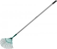 Веерные грабли с алюминиевым черенком GRINDA PROLine 22 плоских зубца 39586