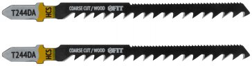 Полотна по дереву двусторонние, HCS, шлифованные под свободным углом зубья, 100/75 мм (T244DA), 2 шт. FIT 40907
