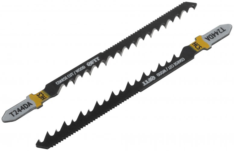 Полотна по дереву двусторонние, HCS, шлифованные под свободным углом зубья, 100/75 мм (T244DA), 2 шт. FIT 40907