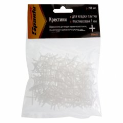 Крестики, 1 мм, для кладки плитки, 250 шт Sparta 880645