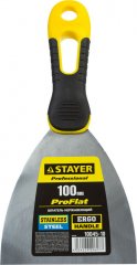 Шпатель с профилированным нержавеющим полотном и 2к ручкой 100мм STAYER PROFESSIONAL 10045-10