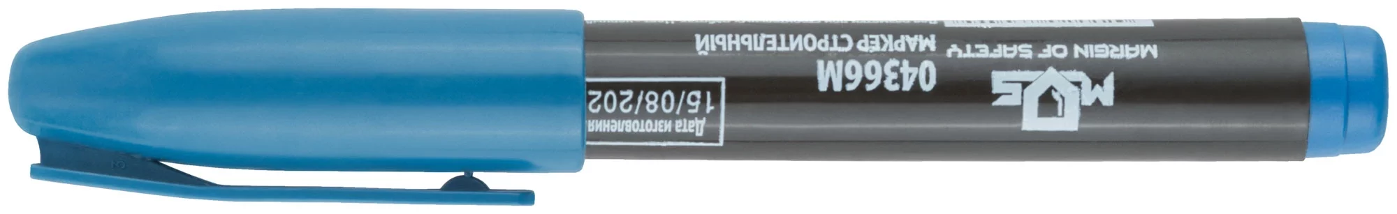 Маркер перманентный строительный, синий MOS 04366М