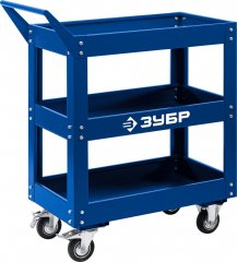 Инструментальная тележка открытого типа ЗУБР Профессионал 3 полки, 820x405x955 мм 38913