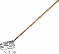 Веерные садовые грабли с деревянным черенком GRINDA 22 круглых зубца, 400х260х1500 мм 39591