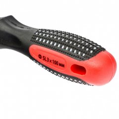 Отвертка Fusion, SL3 х 100 мм, CrV, трехкомпонентная рукоятка "Anti slip" Matrix 11408