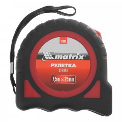Рулетка Strong,7,5 м х 25 мм,обрезиненный корпус Matrix 31082