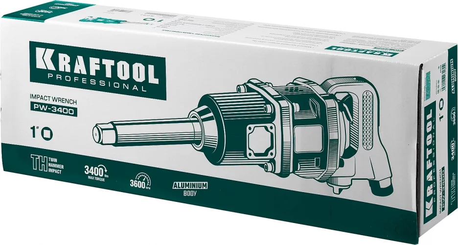 Ударный пневматический гайковерт KRAFTOOL PW-3400 1", 3400 Нм 64200