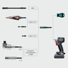 KRAFTOOL SLIM &amp; LOCK, 68 мм, быстросъемный ударный адаптер для шуруповертов (26783-68)