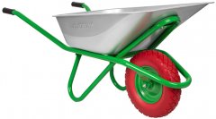 Тачка садово-строительная с PU колесом, грузоподъемность 180 кг, объем 90 л Сибртех 68968