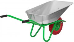 Тачка садово-строительная с PU колесом, грузоподъемность 180 кг, объем 90 л Сибртех 68968