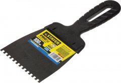 Нержавеющий зубчатый шпатель STAYER 100 мм 1009-10-04