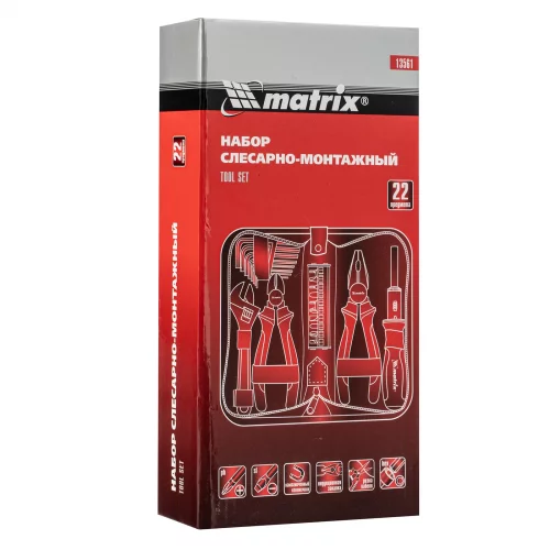 Набор слесарно монтажный, 22 предмета Matrix 13561