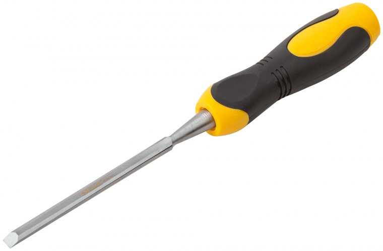 Стамеска CrV, двухцветная прорезиненная ручка 6 мм FIT 43171