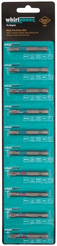 Биты PH3 50 мм сталь S2, с насечкой, 10 шт. WHIRLPOWER 57578